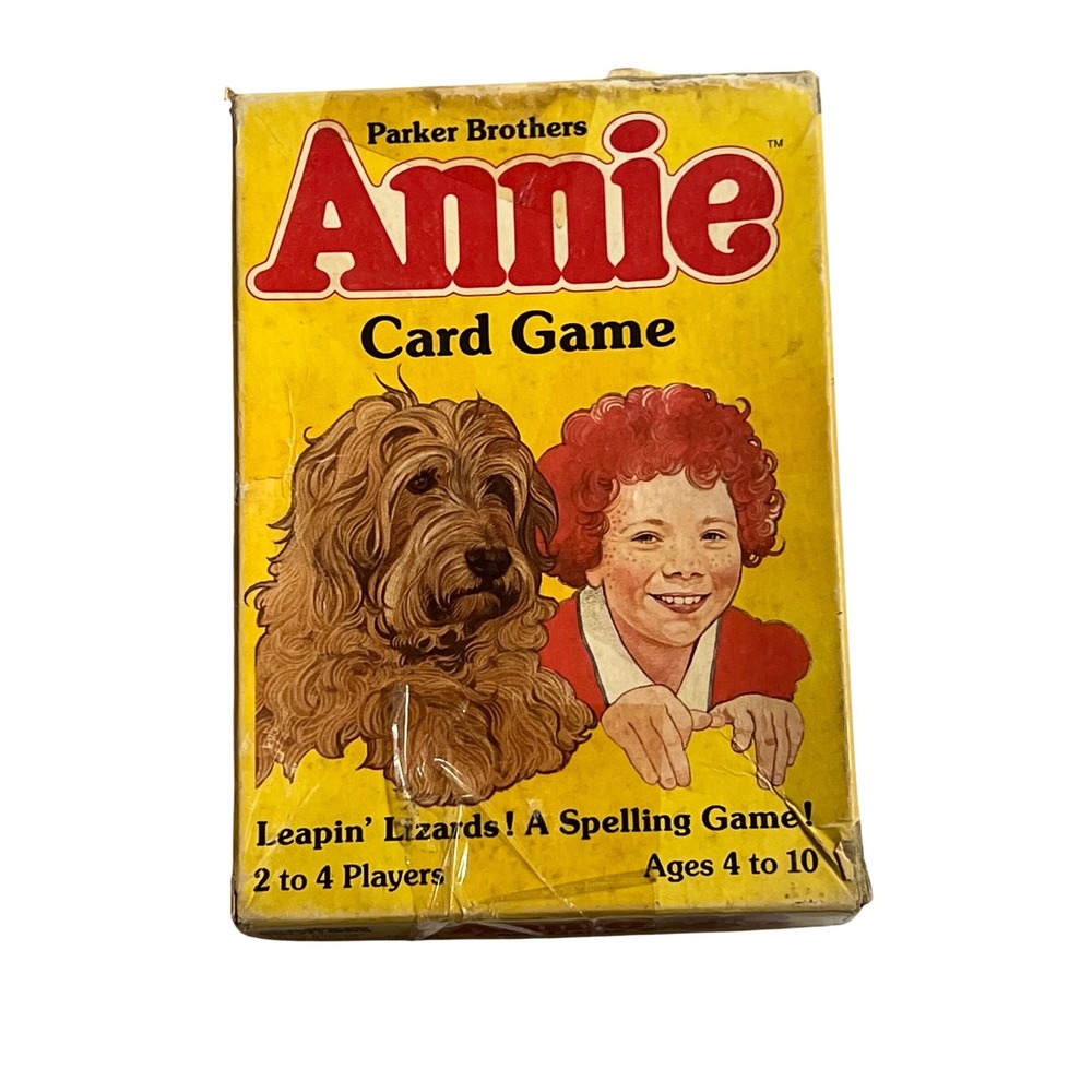 Vintage‎ 1982 Parker Brothers Annie Card Game Leapin Lizards Spelling Game
